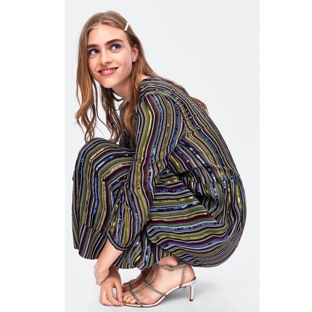 Zara Striped Sequin Dress-NWT